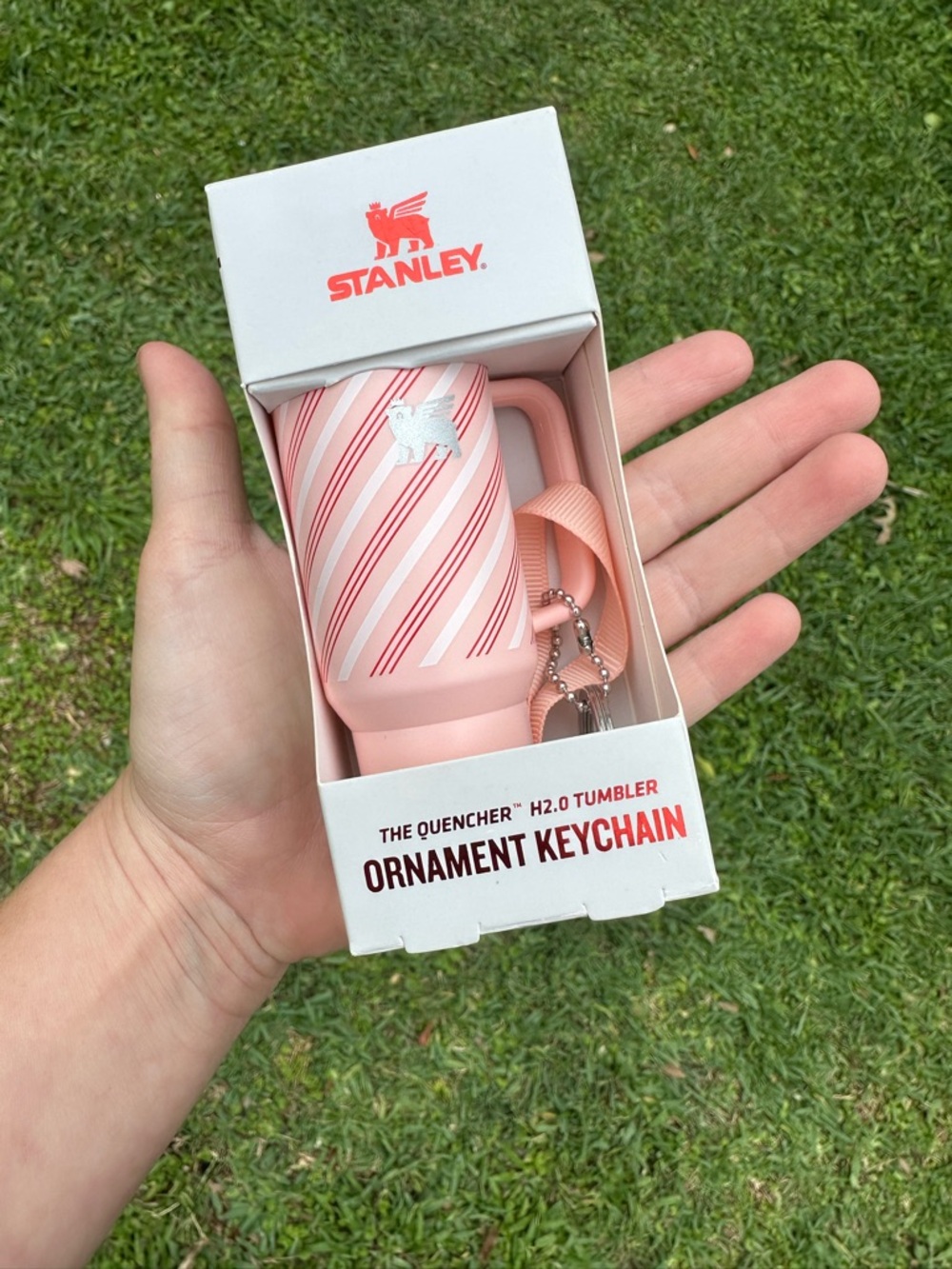 Mini Stanley Ornament Keychain Tumbler 2025 Holiday Target Candy Cane Stripe - Picture 1 of 11